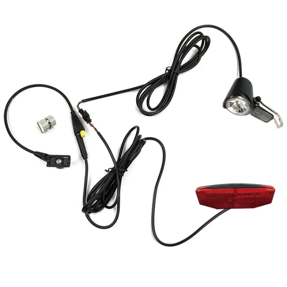 Luces para Bicicleta Eléctrica de 6-60 V, Luz Delantera y Trasera, Transmisor de Velocidad, Cable de 180 cm para Lámpara de Bicicleta con Motor de Transmisión Media Tsdz2