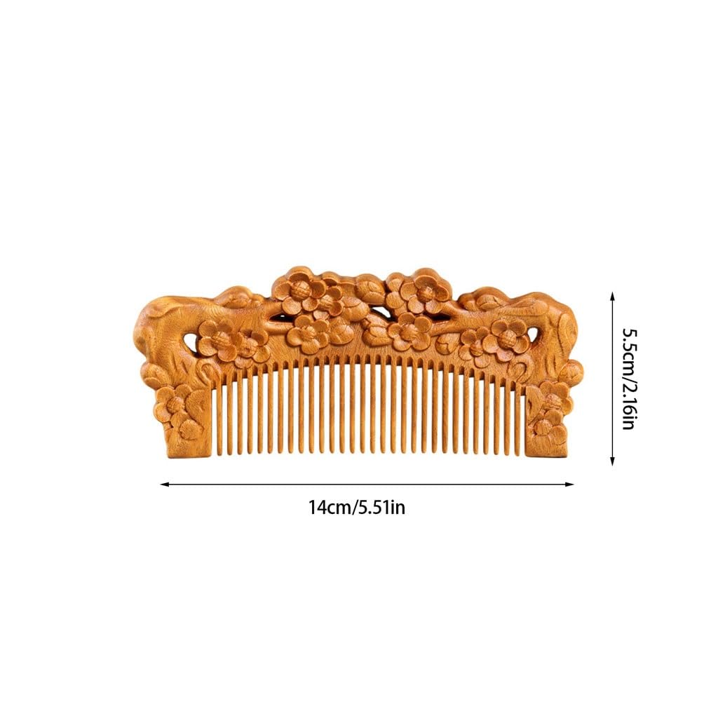 Peruka Grzebień Carved Wooden Comb for Women, Long Hair Comb, Curly Hair Comb, Household Antique Comb, Anti-static Duże grzebienie do włosów