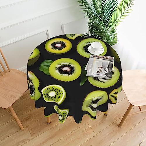 WZYCWB Mantel redondo universal de 152 cm de diámetro, mantel largo decorativo de kiwi verde, fiesta, boda, cena