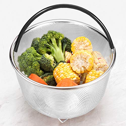Steamer Basket for Instant Pot 8qt 6 Quart Available 18/8 Stainless Steel Insert Pressure Cooker Accessories Egg Vegetable Meat Silicone Handle Dishwasher Safe - Thumbnail 5