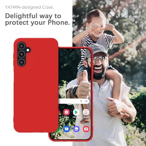Image of YATWIN Silicone Back Case for Samsung Galaxy A35, Soft-Touch Phone Back Cover for Samsung Galaxy A35 - Red