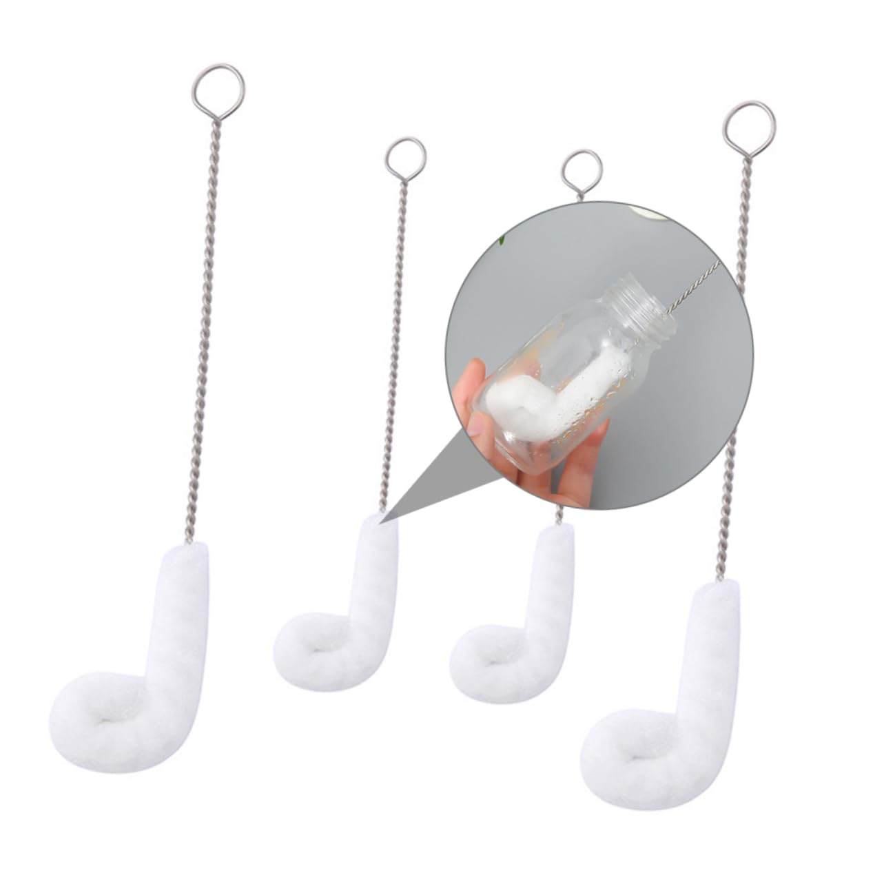 3 Series Cepillo para Botellas Flexible Cepillos De Limpieza Multiusos para Biberones Y Copas con Cerdas Suaves Accesorio Práctico para Hogar Y Cocina 4 Piezas X 3