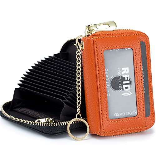Image of imeetu Rfid Credit Card Holder,Genuine Leather Businese Card Case,Rfid Blocking Wallet for Women & Men