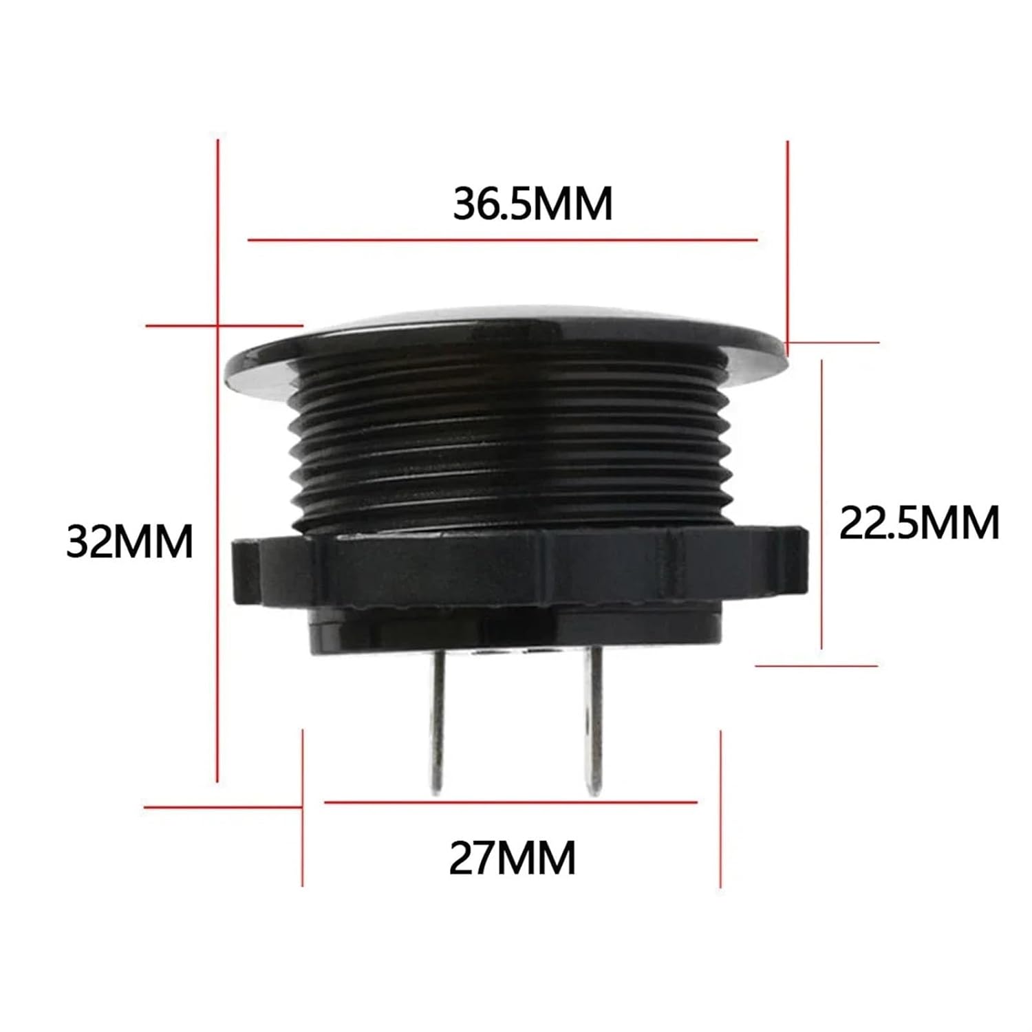 DC 10V-30V Round Digital Voltage Meter Car Motorcycle LED Voltmeter Voltage Tester(Army Green)