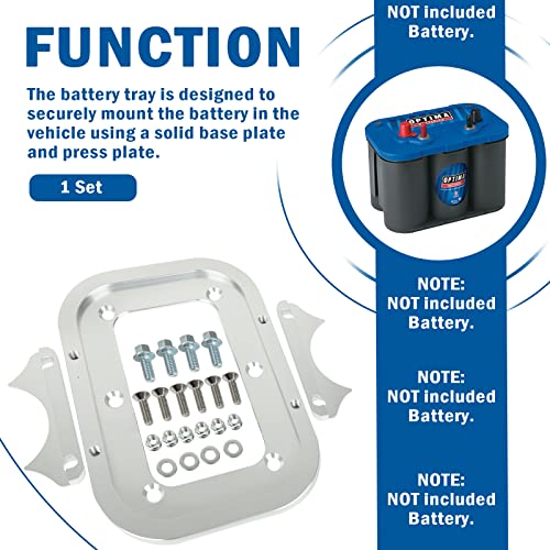 Battery Tray Replacement For Optima Billet Aluminum Battery Tray Racing Race Trunk Relocation Box Hold Down Mount Red Yellow Blue Top 34 34/78 D34 D34/78 34M D34M #TOP2