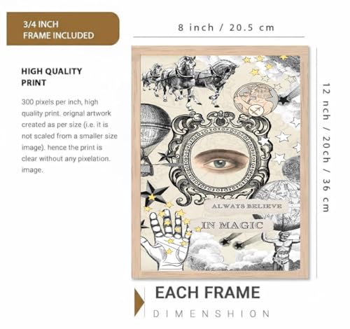 Image of BLINKART Music Art Aesthetic Modern Art Walls With Frame | Natural Wood Texture | Living Room Bedroom Office Wall Decoration | Poster Home Decor Frames Wall Bedroom | 12x8 Inches (D346)