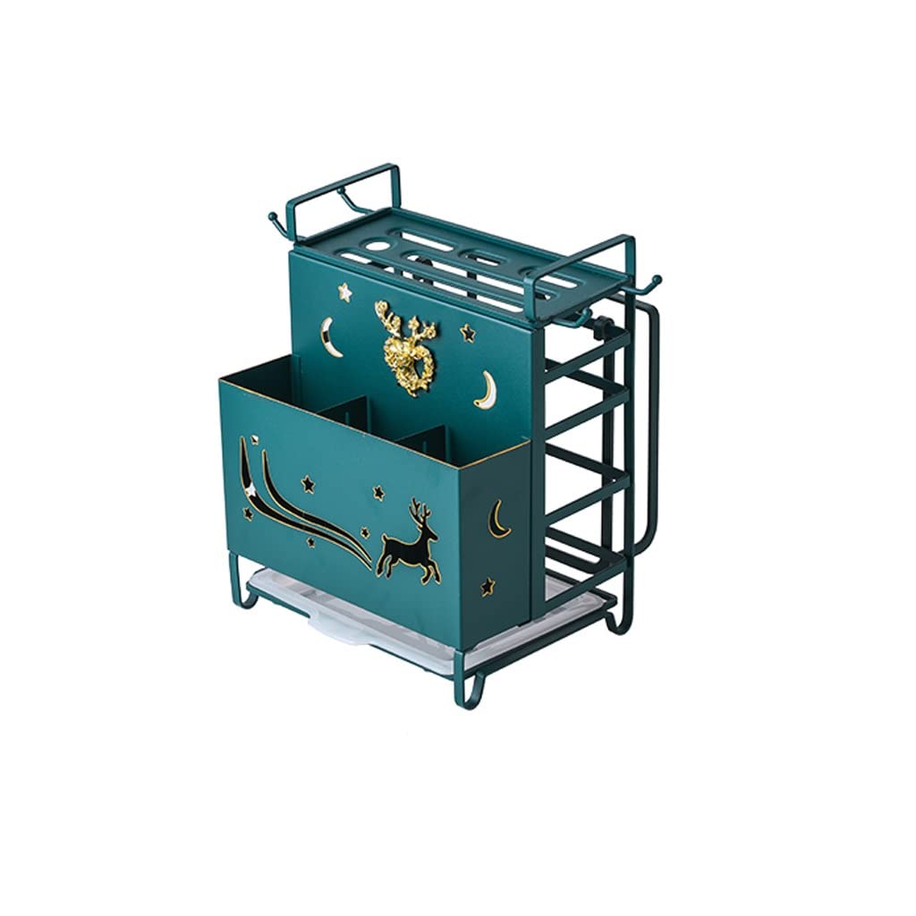 Soporte para utensilios de cocina con caja de cuchillo y bloque organizador de cubiertos