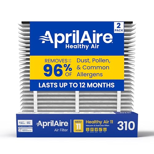 AprilAire 310 Replacement Filter for AprilAire Whole House Air Purifiers - MERV 11, Clean Air & Dust, 20x20x4 Air Filter (Pack of 2)