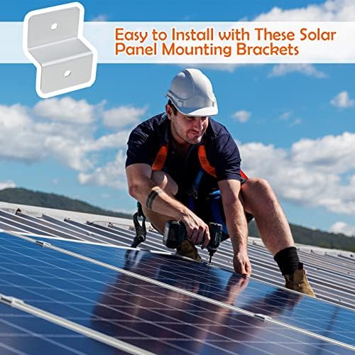 12 Pcs Solar Panel Mounting Brackets Aluminum Solar Panel Brackets Roof Solar Panel Z Brackets with 24 Pcs Screw and Nuts, Solar Panel Mounting Kits Z Bracket for RV Boat Wall Caravans Yacht