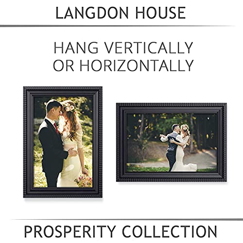 Langdon House 4X6 Picture Frames (Black, 6 Pack), Contemporary Frame Set, Wall Mount Or Table Top, Prosperity Collection #TOP4