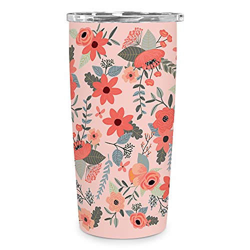 Studio Oh! Ocs Designs Insulated Stainless-Steel Tumbler- 17-Ounce Travel Cup - Secret Garden In Blush - Double-Walled With Special Vacuum Seal #TOP16