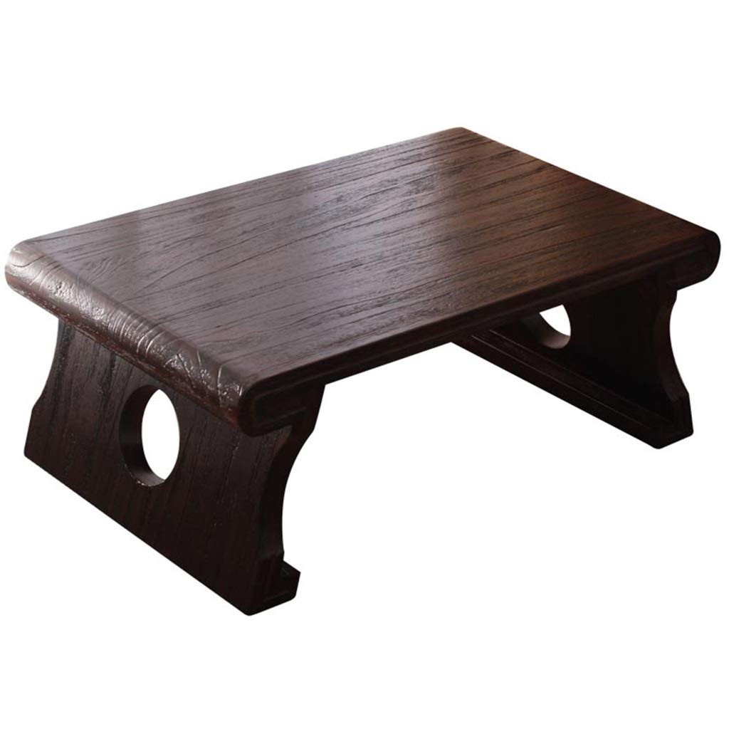 Tavolino da caffè in Stile Giapponese Tavolino Basso in Legno Massello Tavolino da tè per Balcone Tavolo Tatami, Tavolo per Laptop Tavolo da Studio (Color : Brown, Size : 60x40x30cm)