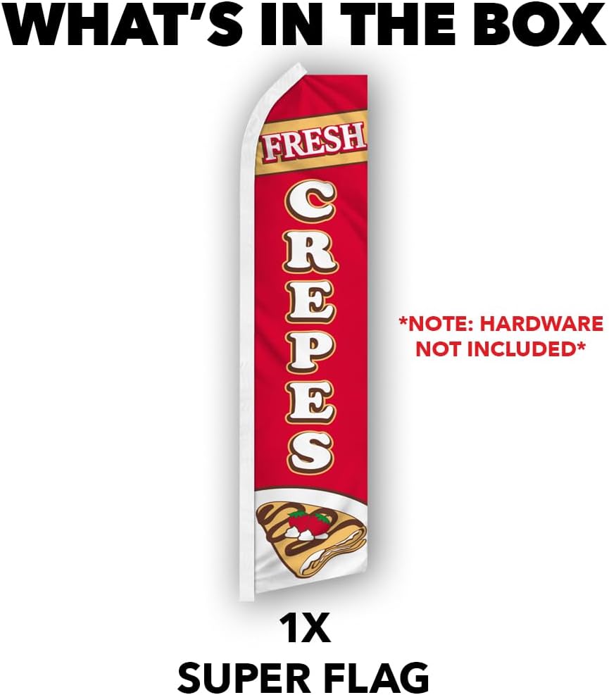 Infinity Republic Crepes Swooper Feather Advertising Flag - 138" x 30" Red, Perfect for Business Promotion
