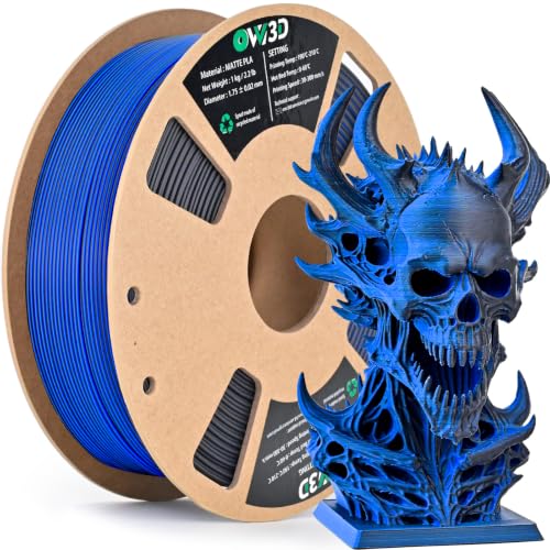 Image of OVV3D Dual Color PLA Filament 1.75mm, Black Blue Matte PLA 3D Printer Filament, Multi Color Change 3D Printing Filament for Most FDM 3D Printer, 1kg Spool