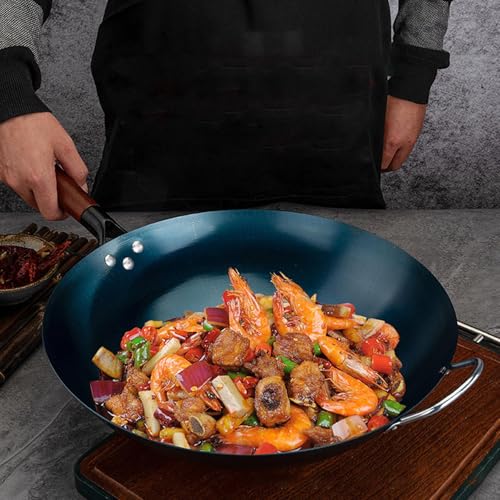 Wok de hierro con mango de madera, 36 cm miniatura 4