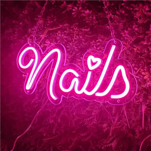 Panneau lumineux LED Ongles en néon de haute finition pour décoration murale d'institut