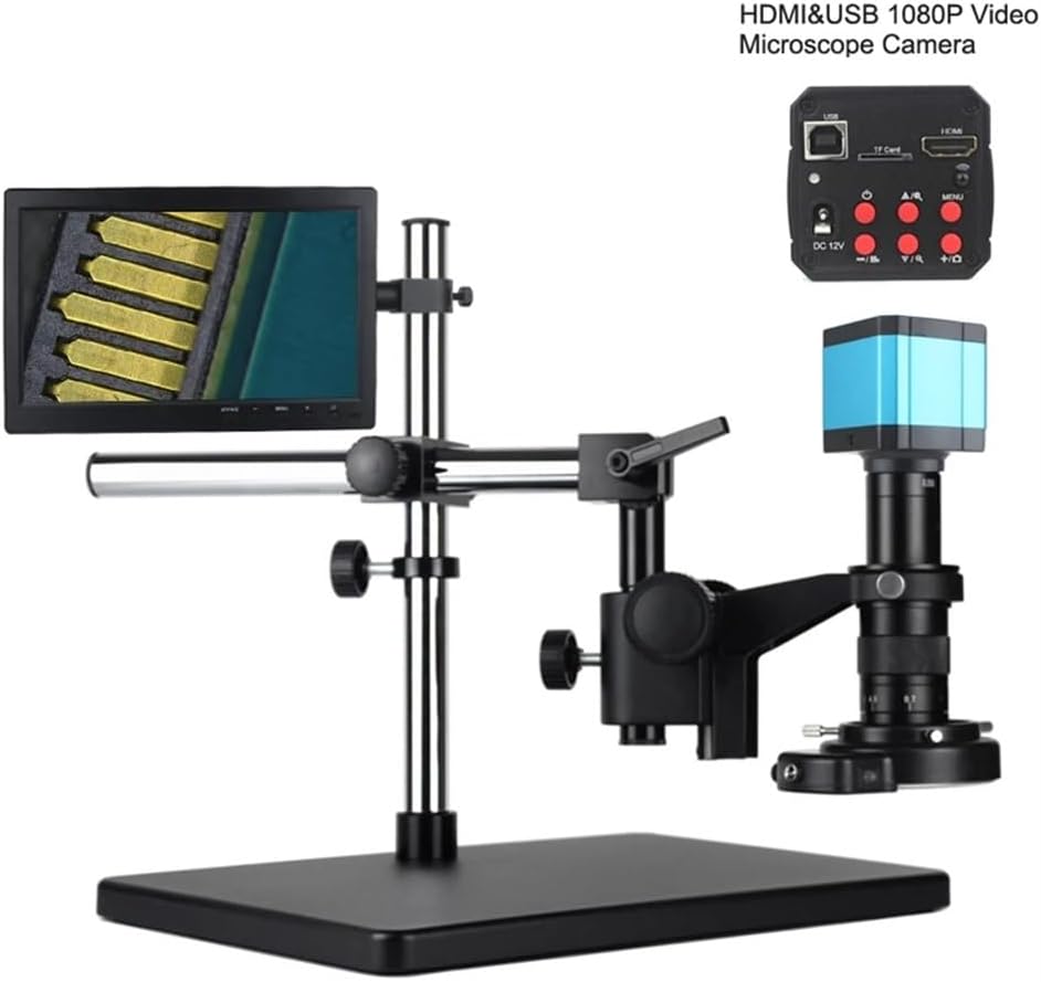 実験用顕微鏡スライド HDMI USB 工業用電子デジタル顕微鏡 120X 180X 300X ビデオ顕微鏡カメラセット電話 PCB