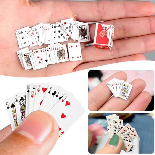 3 jeux de poker miniature, Jeux de Cartes, Mini Jeu de 54 Cartes, Jeux en classe et jeux en famille, Facile à transporter et adapté à toutes les occasions