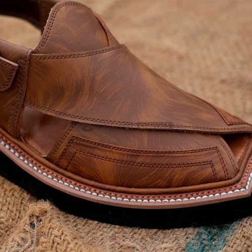 Double Sole Leather Hand Made Texture Brown Chappal Sandal - - Leather Sandals Men3