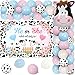 Cow Gender Reveal Decorations - Blue and Pink Cow Balloons Garland Kit with Cow Baby Shower Backdrop, Cow Print Foil Balloon for Cow Theme Gender Reveal, Cowgirl Cowboy Baby Shower Party Decorations