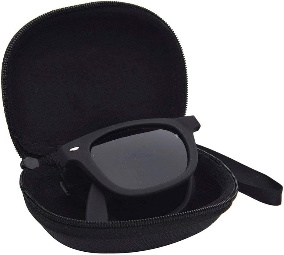 Unisex square UV400 protection folding Black Non-Polarized Sunglasses - Pack of 1 (Medium)