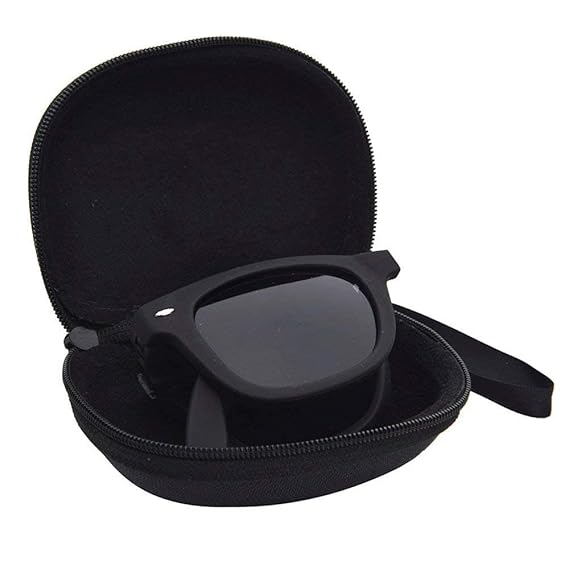 USJONES Unisex square UV400 protection folding Black Non-Polarized Sunglasses - Pack of 1 (Medium)