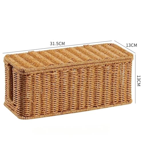 Rattan organizer cache-câble sous le bureau avec fentes ouvertes - 6