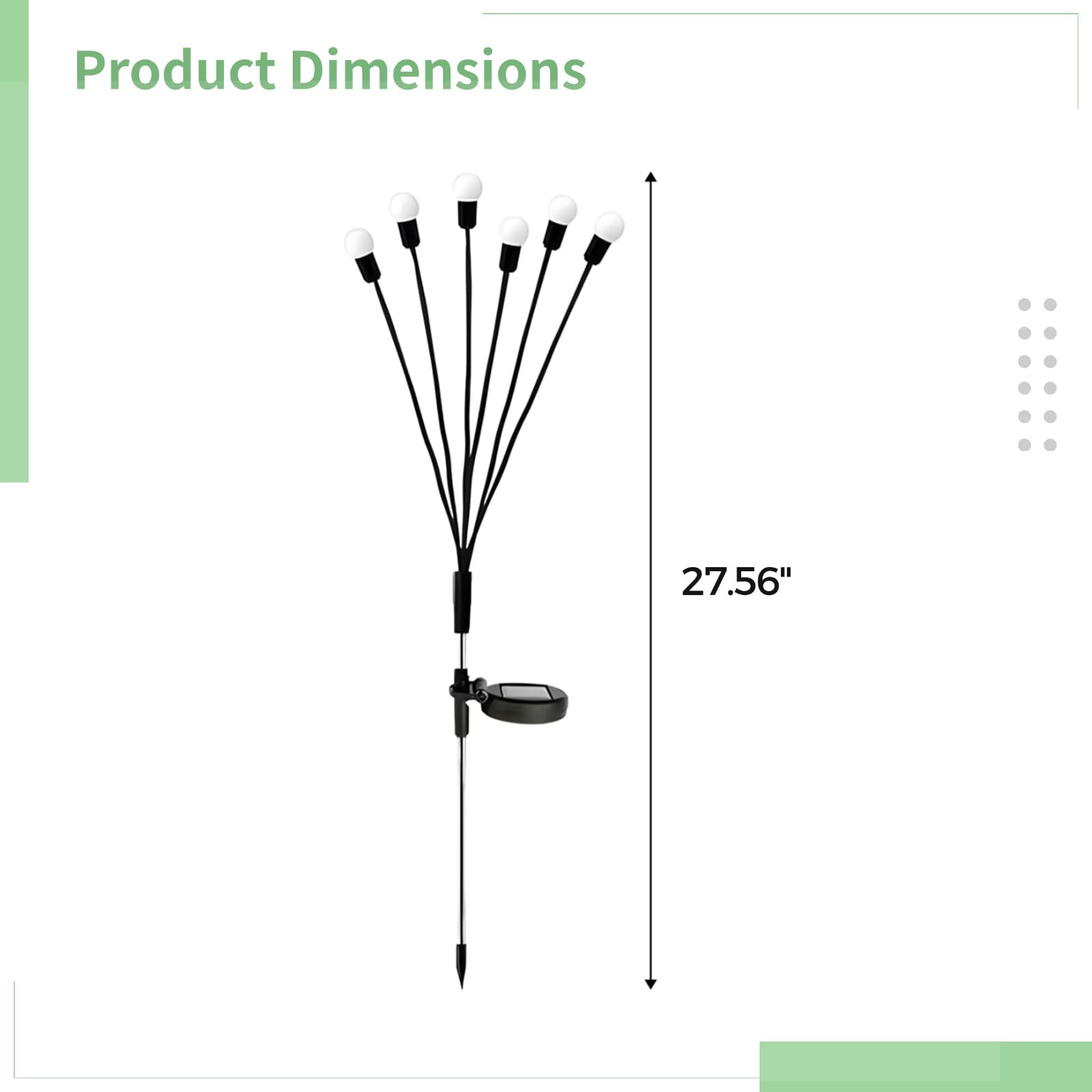 8 Stück Solar-Gartenlichter, Glühwürmchen-Lichterkette, solarbetrieben mit wasserdichtem Design, 8 Blitzmodi, 6 LEDs, für Terrasse, Garten, Balkon Dekor