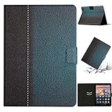 タブレットアクセサリー Amazon Kindle Fire HD 7 2019/2017/2015ステッチソリッドカラースマートレザータブレットケース