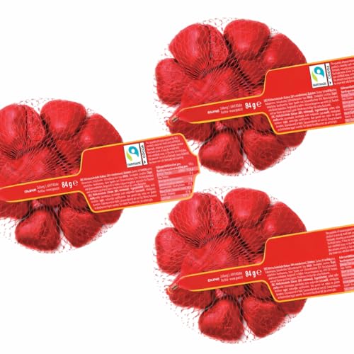 Schokoladenherzen Zartschmelzende Herzen aus Milchschokolade 3 x 84g Perfekt für Valentinstag Muttertag & Geburtstage FAIRTRADE