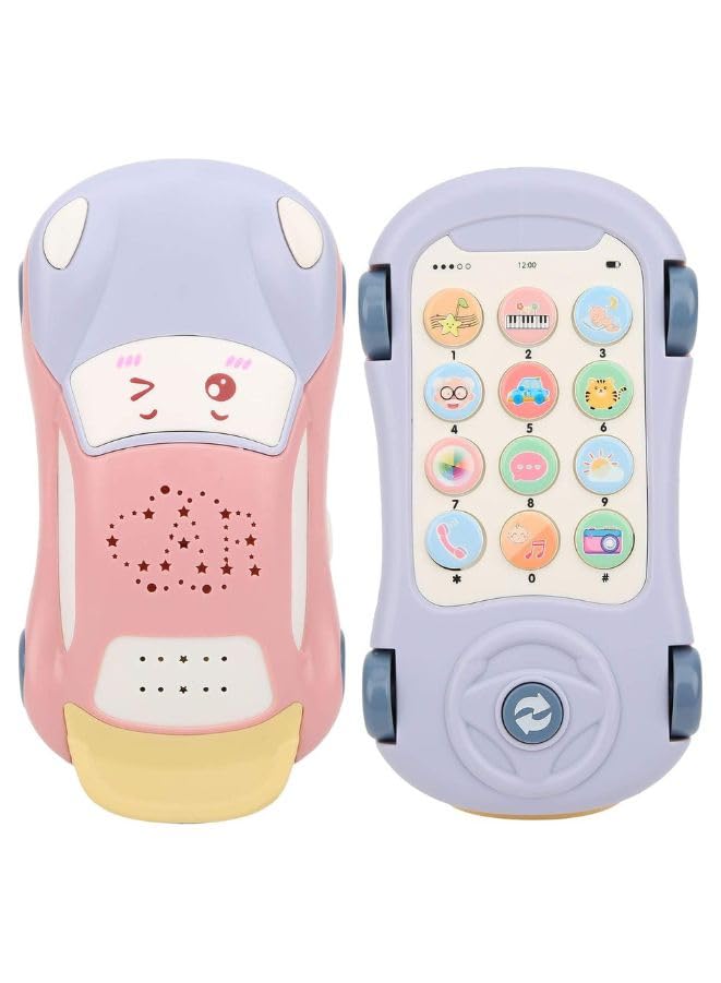Car-Shaped Learning Mobile Phone for Toddlers of age 18M+ | Enhances Hand-foot coordination and perception of colors with Star Projection (Pink)
