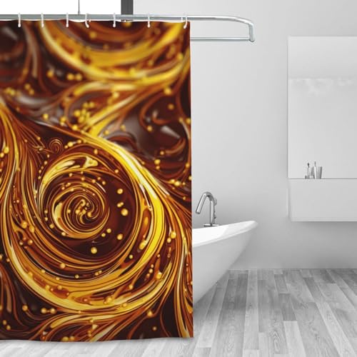 Rideau de douche lavable abstrait avec 12 crochets de fixation - 2