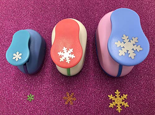 Fascola Crafts Punch Set 8mm 15mm 25mm Paper Punches 3pcs/Set (Snowflake)