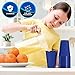 PAMI 100-Pack 7oz Bpa-Free Disposable Plastic Cups, Blue & Yellow for Party Drinks, Shots, Jello