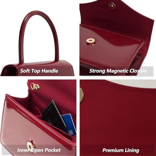 Image of Women's Evening Bag Bridal Party Clutch Purses Cocktail Prom Handbags with Patent Leather