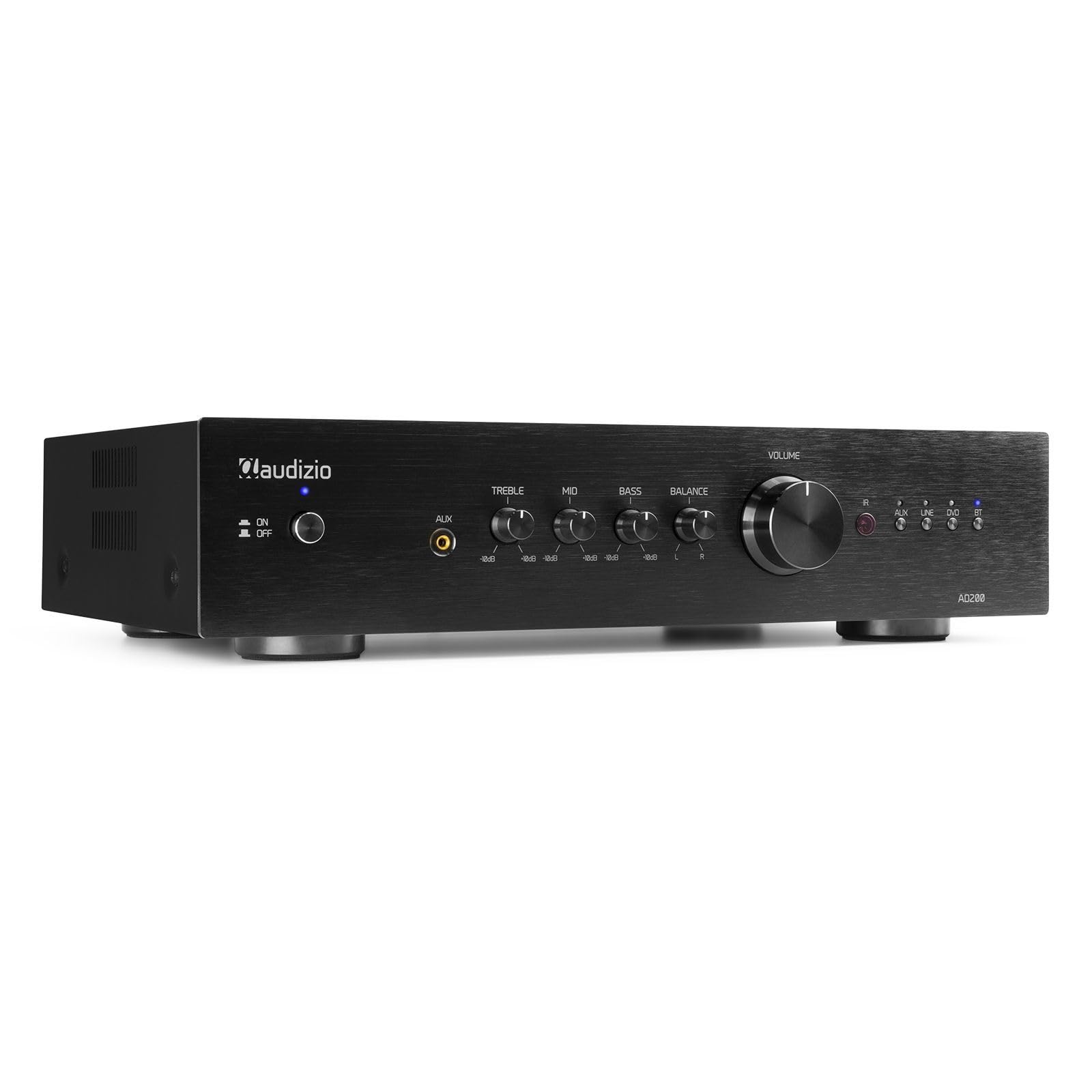 Audizio AD200B Hi-Fi Bluetooth 2.1 Amplifier – Black, 400 Watts, 2 Speaker Outputs, 1 Sub Output, MP3 Player, Sound Equalizer, 2 Channels, Ideal for Movies and Listening to Your Music