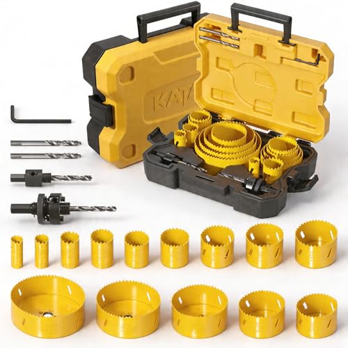 KATA Bi-Metal Hole Saw Kit (19-Pieces)