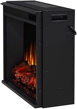 Real Flame Replaceable Electric Fireplace Heater Insert, Multi Flame Colors, Multi Brightness Levels, Adjustable Thermostat, Timer, Over Heat Protection, Automatic Safety Shut Off, Remote Control