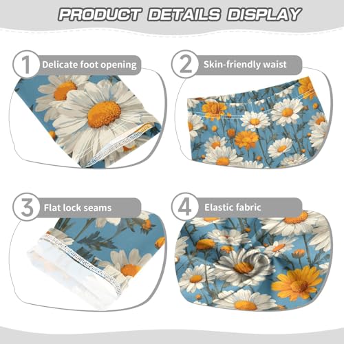 Girls Leggings Daisy Florals Soft Toddler Leggings for Girls Kids Pants Size 4T-10T3