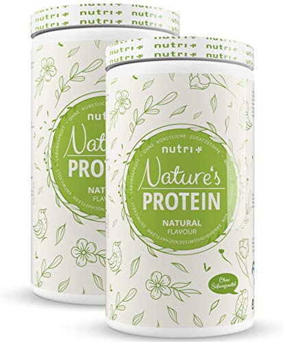 EIWEIßPULVER ohne Süßstoff 1kg Neutral - 84,8% Eiweiß - Nutri-Plus Proteinpulver laktosefrei 1000g - als Shake oder zum Backen - Natures Protein Pulver - vegan und glutenfrei