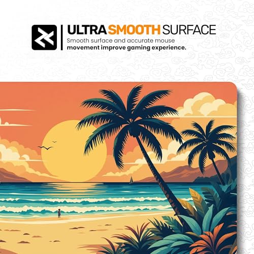 Image of Serene Sunset Premium Desk Mat | Anti-Skid | Anti-Slip | 80 x 30 cm | Laptop Mat for Work from Home /Office /Gaming- Extended Mouse pad and Keyboard Desk mat