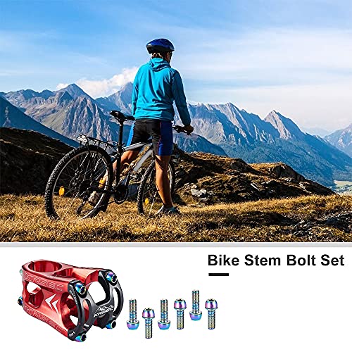 6 Pcs M5X18Mm Stem Screws Set For Mountain Bike Road Bicycles Titanium Plating Bolts Replacement Accessories #TOP2
