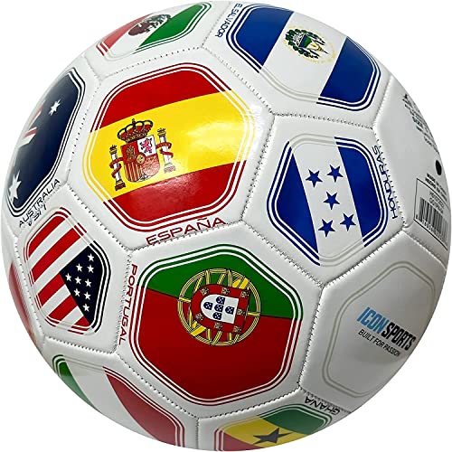 Tripact Inc Country Flags Soccer Ball Size 5, World Club National Teams, Flag Soccer Ball Size 5 World Cup Ball