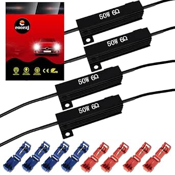 50W 6Ohm LED Load Resistors for LEDs Turn Signal Lights (Fix Hyper