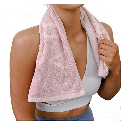Gym Towel for Sweat - 100% Organic Cotton - Soft and Absorbent Workout Towel for Gym (31.5 X 15.75 inch)- Silver Infused Sports Towel - Yoga and Gym Towel for Women (Pink)