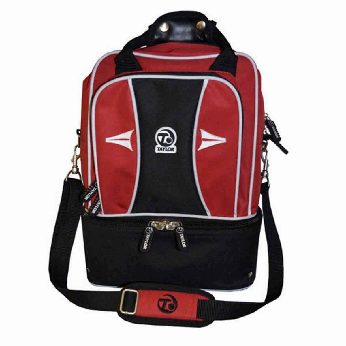 TAYLOR 2 BOWL DOUBLE DECKER BAG FOR CROWN OR FLAT GREEN BOWLS 338** (RED)