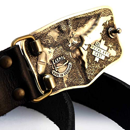 Leather belt with brass buckle Caduceus, Handmade Medical Corps solid brass belt buckle on leather belt3