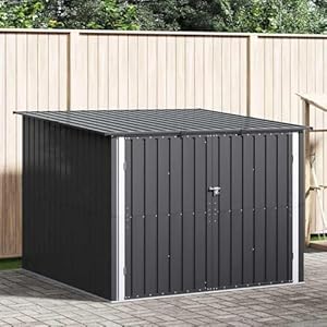 Gecheer Fahrradspeicher, moderner Metall Fahrradschuppen 215 x 206 x 157 cm mit doppelten Türen und Vorhängeschloss für Garten und Terrasse3385873