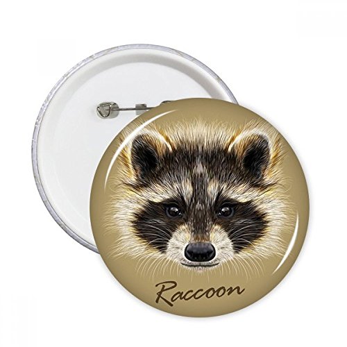 Broches rondes raton laveur marron Little Malicieux lot de 5 badges de taille L pour vêtements