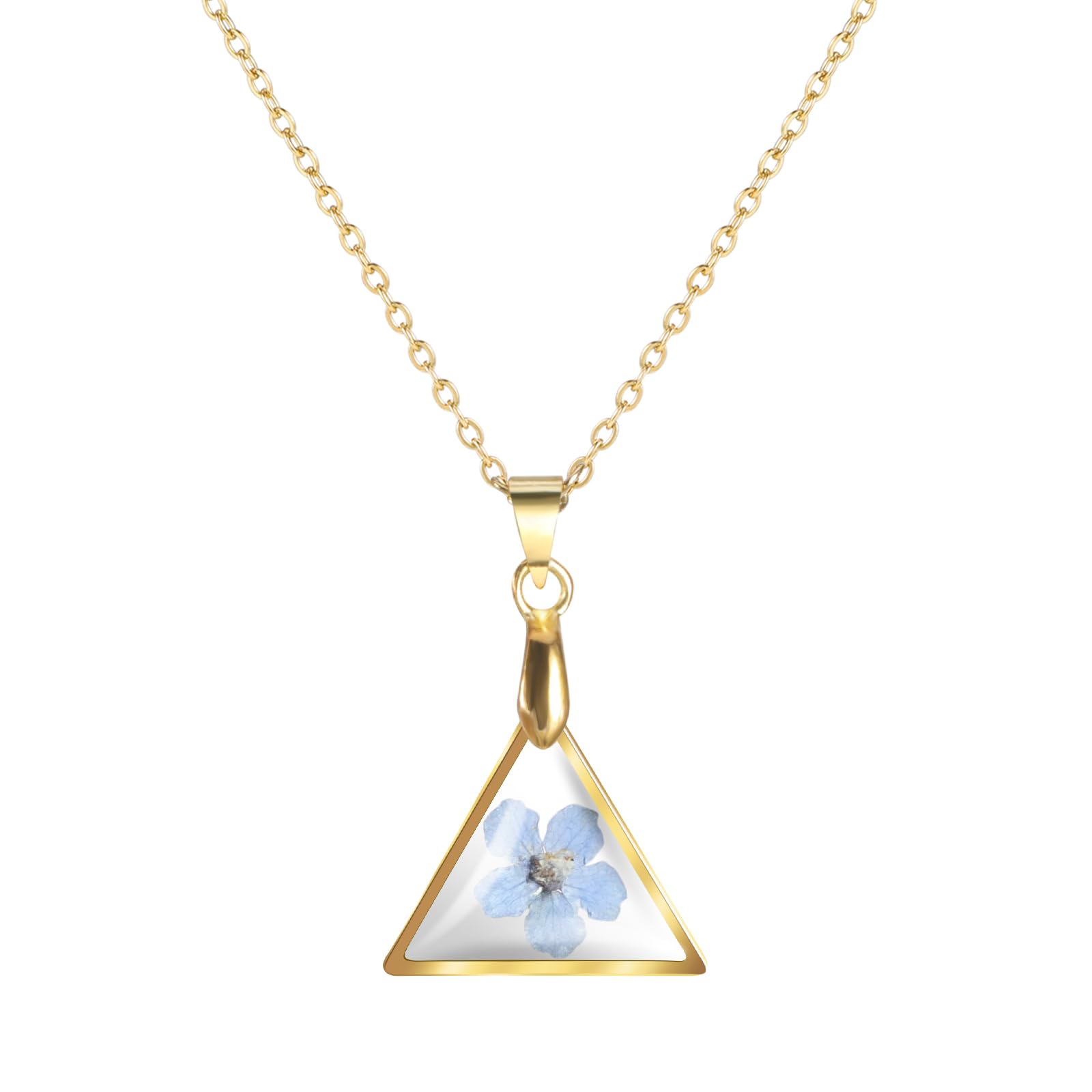 Forget Me Not Pressed Flower Necklace, Birth month flower necklace, Handmade Necklace Jewelry for Women Girls
